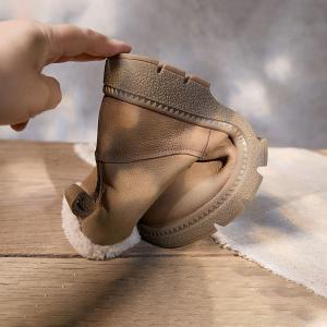 Warm Lining Cowhide Leather Winter Boots