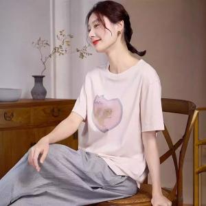 Lovely Cartoon Cat Pink Oversized T-shirt