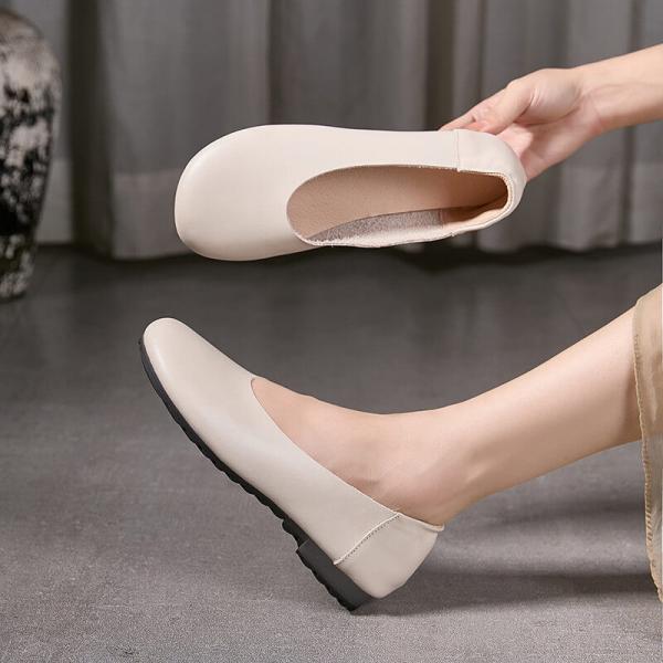 Over40 Style Comfy Cowhide Slip-On Footwear