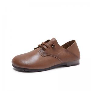 Lazy Day Leather Tied Teacher Flats