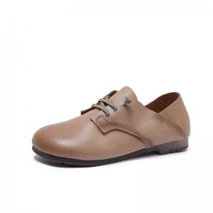 Lazy Day Leather Tied Teacher Flats