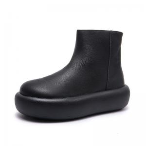 Hippie Style Leather Platform Ankle Boots