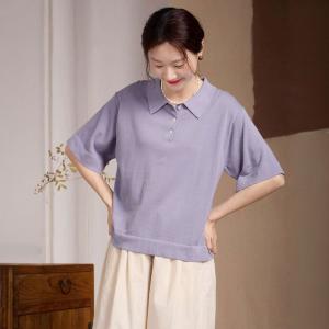Half Sleeves Oversized Polo Henley Shirt