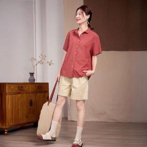 Business Casual Cotton Polo Neck Ladies Shirt