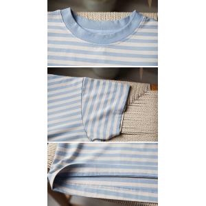 Blue Striped Oversized Casual T-shirt