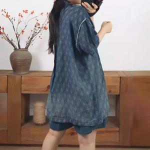 Summer Diamond Grid Oversized Jean Shacket