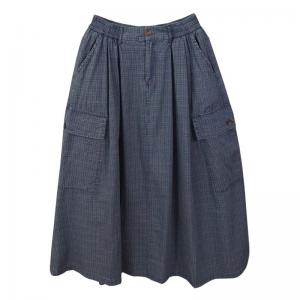 Side Flap Pockets Maxi A-Line Skirt