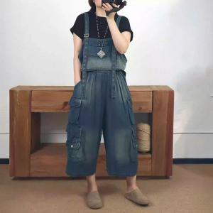 Street Style Cropped Waistcoat with Pocket Baggy Jeans