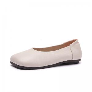 Square Toe Leather Casual Granny Flats