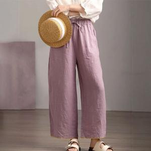 Organic Linen Comfort Loose Straight Leg Pants