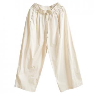 High Waist Casual Loose Apricot Pants