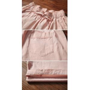 Casual Drawstring Waist Baby Pink Pants