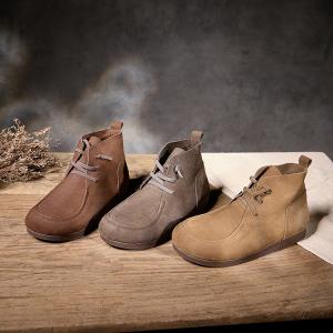 Fall Fashion Cowhide Tied Comfort Ankle Booties