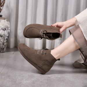 Fall Fashion Cowhide Tied Comfort Ankle Booties