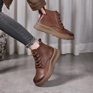City Chic Platform Tied British Martin Boots