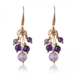 Elegant Beads Amethyst Earrings