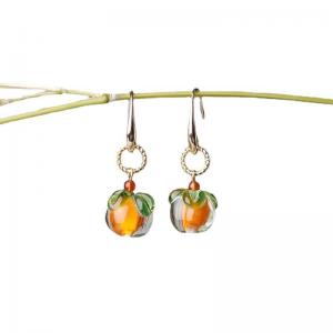 Lovely Glass Persimmon Earrings