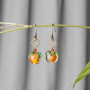 Lovely Glass Persimmon Earrings