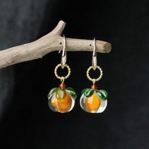 Lovely Glass Persimmon Earrings
