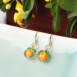 Lovely Glass Persimmon Earrings