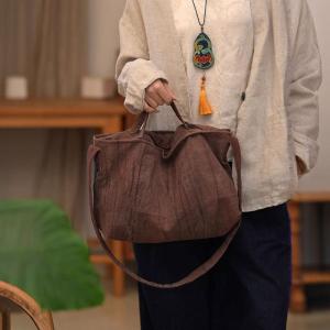 Jacquard Linen Casual Plain Shoulder Bag