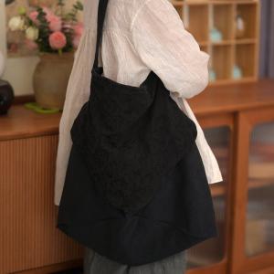 Cottagecore Fashion Plain Linen Jacquard Buddhist Bag