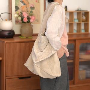 Cottagecore Fashion Plain Linen Jacquard Buddhist Bag