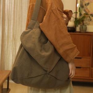 Cottagecore Fashion Plain Linen Jacquard Buddhist Bag