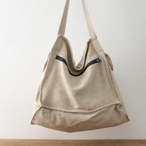 Cottagecore Fashion Plain Linen Jacquard Buddhist Bag