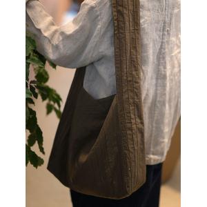 Simple Style Cotton Linen Pleated Shoulder Bag