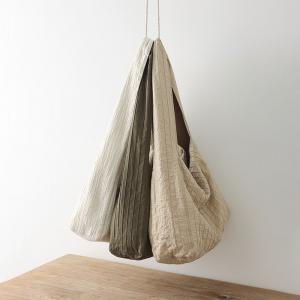 Simple Style Cotton Linen Pleated Shoulder Bag