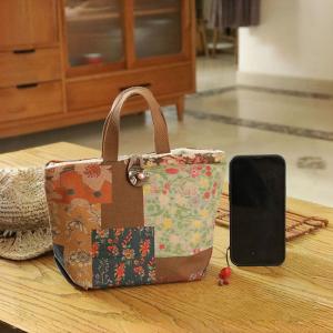 Printed Patchwork Buckle Small Rustic Hand Purse