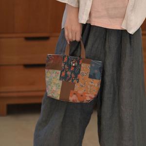 Printed Patchwork Buckle Small Rustic Hand Purse