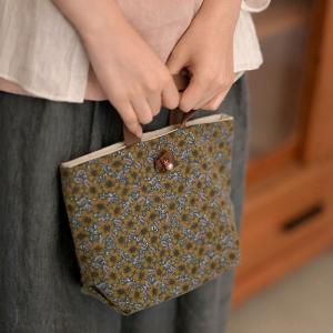 Printed Patchwork Buckle Small Rustic Hand Purse