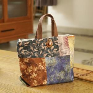Printed Patchwork Buckle Small Rustic Hand Purse
