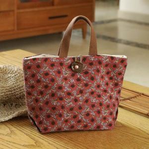 Printed Patchwork Buckle Small Rustic Hand Purse