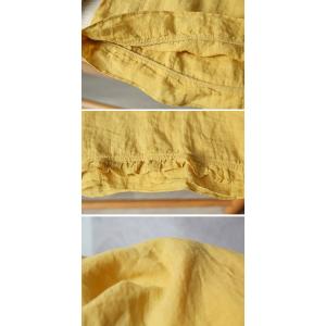 Summer Yellow Linen Ruffled Tunic