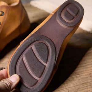 British Chic Lace Up Leather Ankle Boots