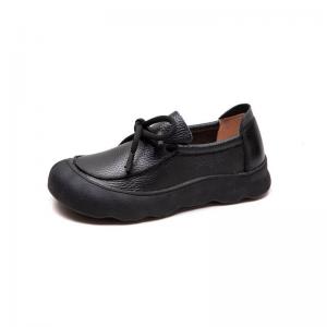 Comfort Wide Toe Leather Tied Loafers