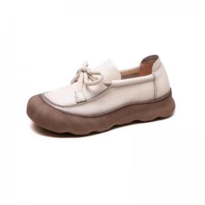 Comfort Wide Toe Leather Tied Loafers