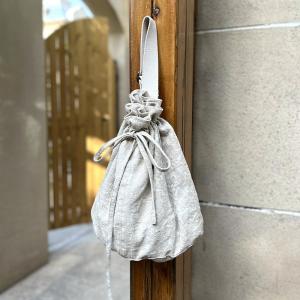 Jacquard Linen Designer Crossbody Bucket Bag