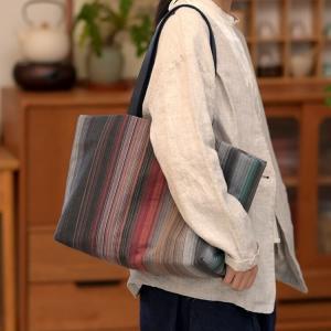 Colorful Striped Casual Versatile Tote Bag
