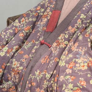 Oversized Oriental Printed Cotton Linen Patchwork Frog Button Tunic Coat