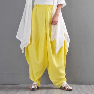 Pop Colors Tropical Linen Plus Size Harem Pants