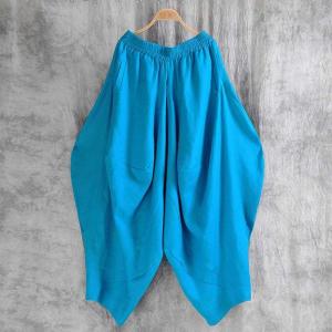 Pop Colors Tropical Linen Plus Size Harem Pants