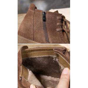 Beads Tassel Side Zip Winter Suede Boots