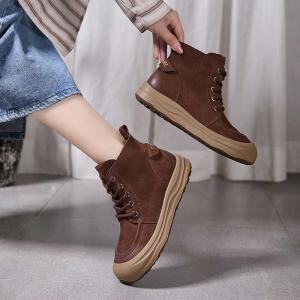 Fall Fashion Zip Up Leather Ladies Martin Boots