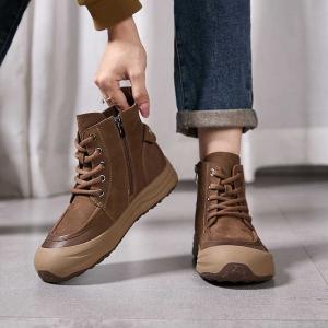 Fall Fashion Zip Up Leather Ladies Martin Boots