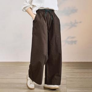 Dotted Patchwork Coffee High Rise Pants