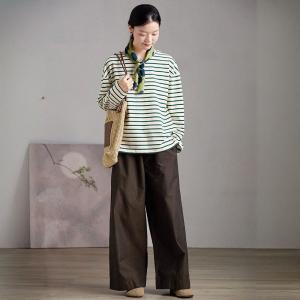 Dotted Patchwork Coffee High Rise Pants
